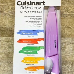 Cuisinart Advantage 12pc Knife Set Multi Colored C55-01-12PCKSB Matching Guard